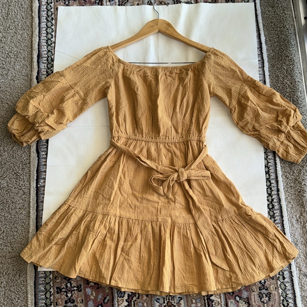 Showpo Yellow Dress Size US 4 NWT GETTING IT RIGHT THE FIRST TIME OFF SHOULDER